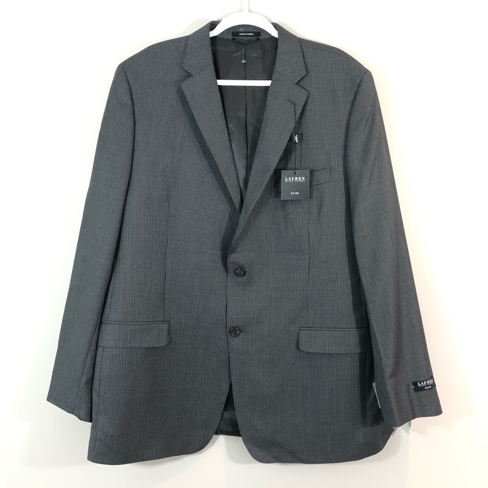 NWOT Lauren Ralph Lauren Grey Striped Blazer